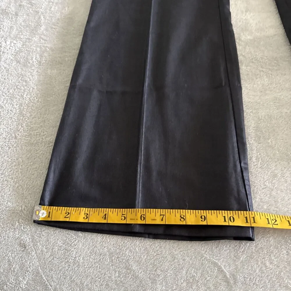 Vintage Women’s Black Formal Pants Wide-Leg Solid Tie Elastic Waist Preppy - Picture 16 of 16